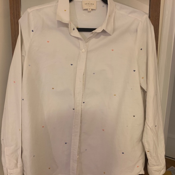 Sezane Pierro Shirt In Heart Embroidery 